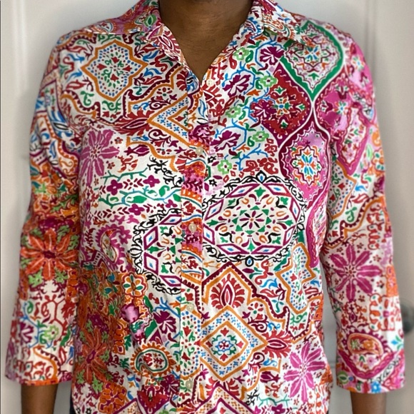 Colourful Ralph Lauren Button-Down Blouse - Picture 2 of 6